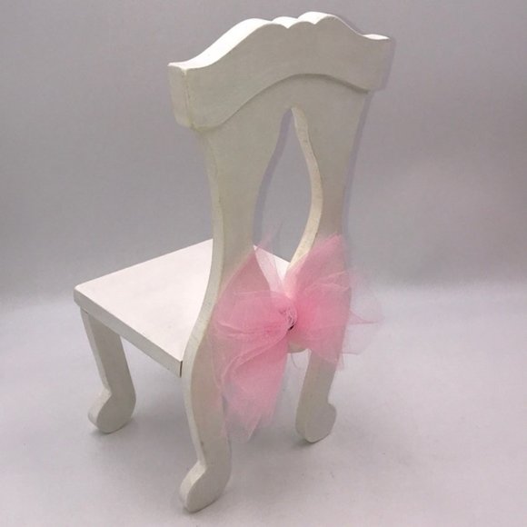 American Girl (SIZE not AG Brand) Furniture Handmade Ballerina Table & 2 Chairs - Picture 5 of 13